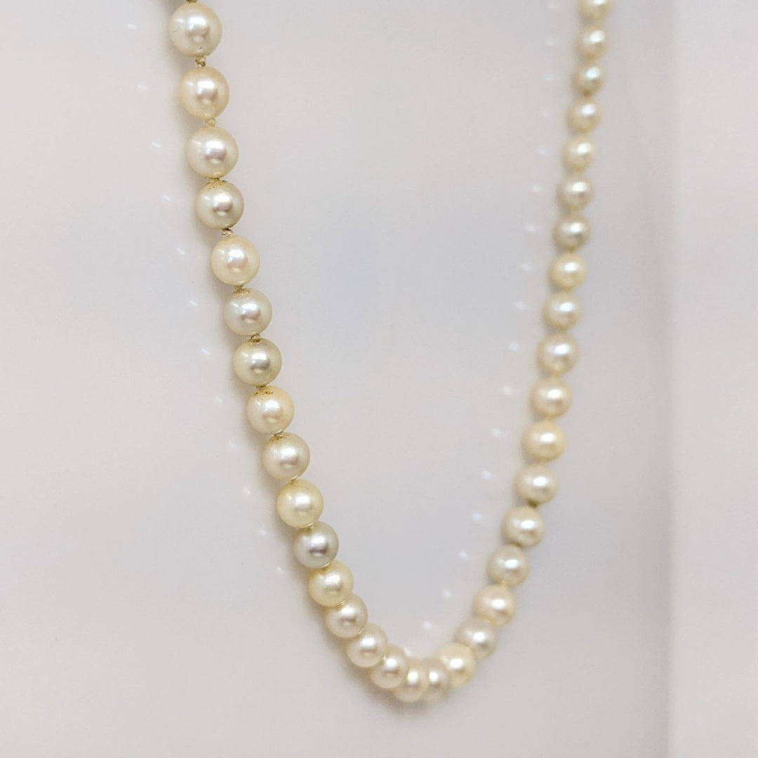 10K WHITE PEARL ROUND (82) GRADUATED ESTATE NECKLACE 10.9 GRAMS