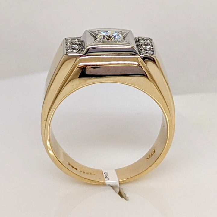 14K .53CTW VS2 H DIAMOND ROUND (7) ESTATE RING 13.9 GRAMS