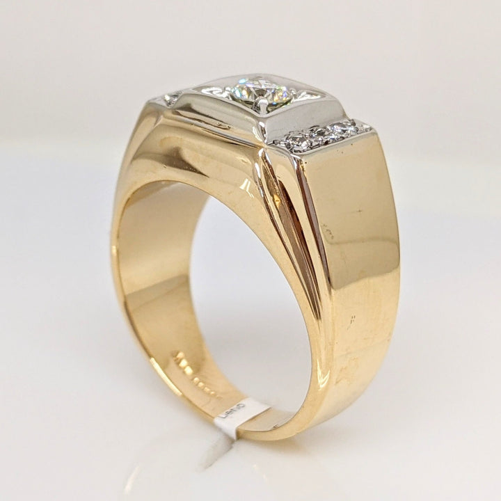 14K .53CTW VS2 H DIAMOND ROUND (7) ESTATE RING 13.9 GRAMS