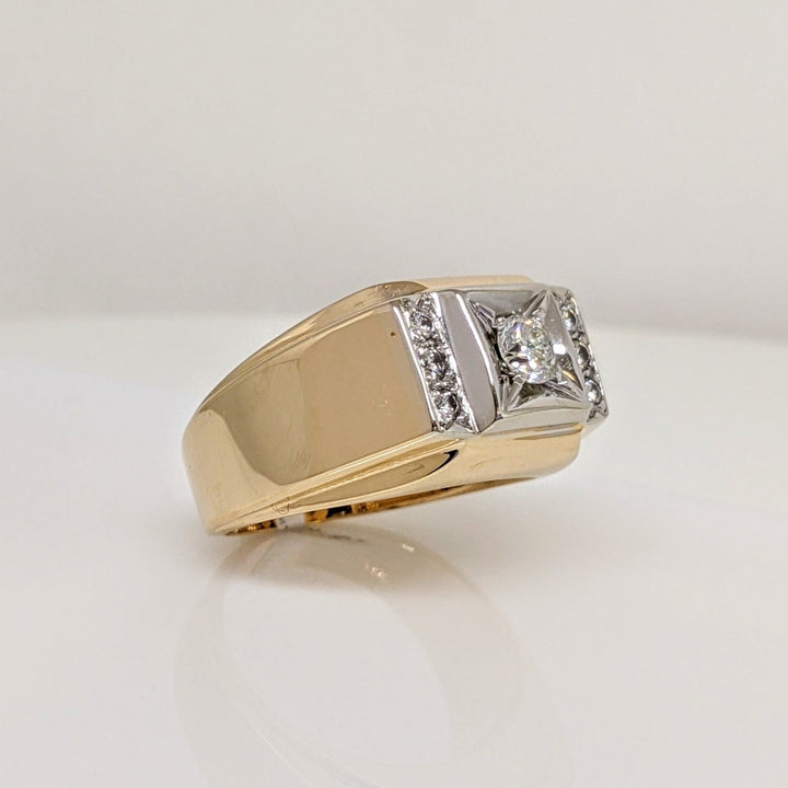 14K .53CTW VS2 H DIAMOND ROUND (7) ESTATE RING 13.9 GRAMS