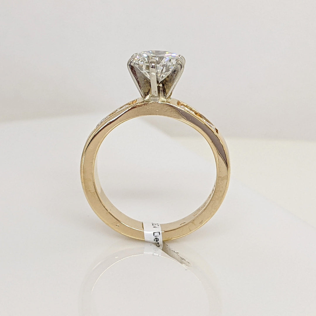 14K 1.40CTW VVS2 I DIAMOND ROUND (5) ESTATE RING 5.0 GRAMS