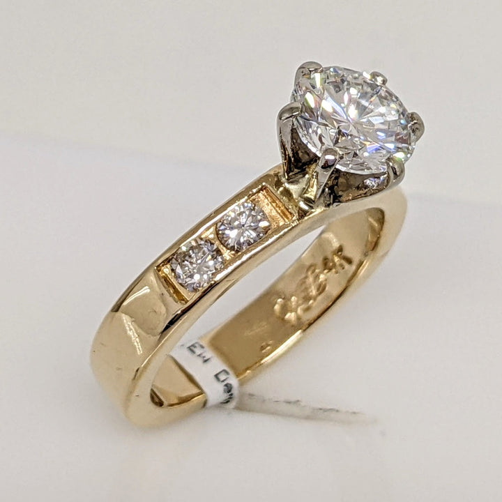 14K 1.40CTW VVS2 I DIAMOND ROUND (5) ESTATE RING 5.0 GRAMS