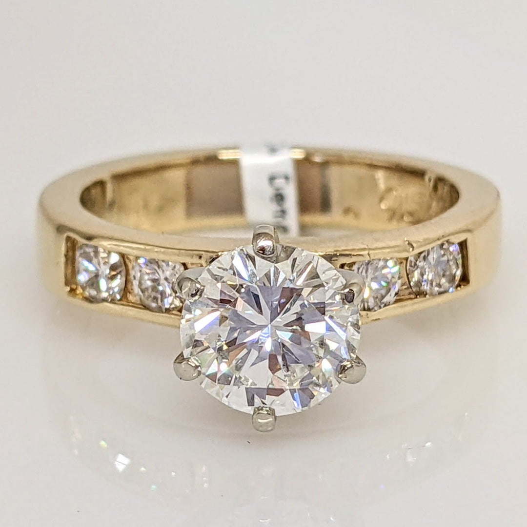 14K 1.40CTW VVS2 I DIAMOND ROUND (5) ESTATE RING 5.0 GRAMS