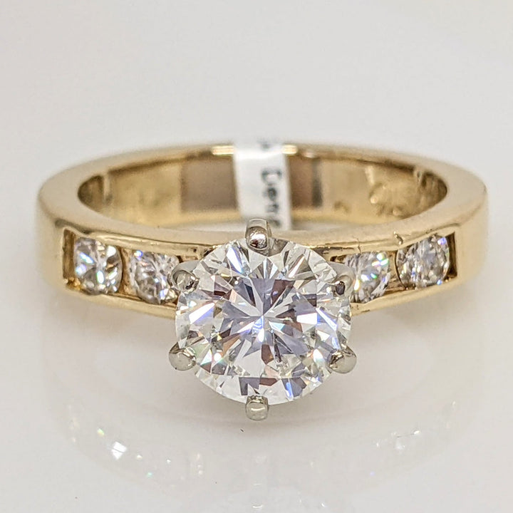 14K 1.40CTW VVS2 I DIAMOND ROUND (5) ESTATE RING 5.0 GRAMS