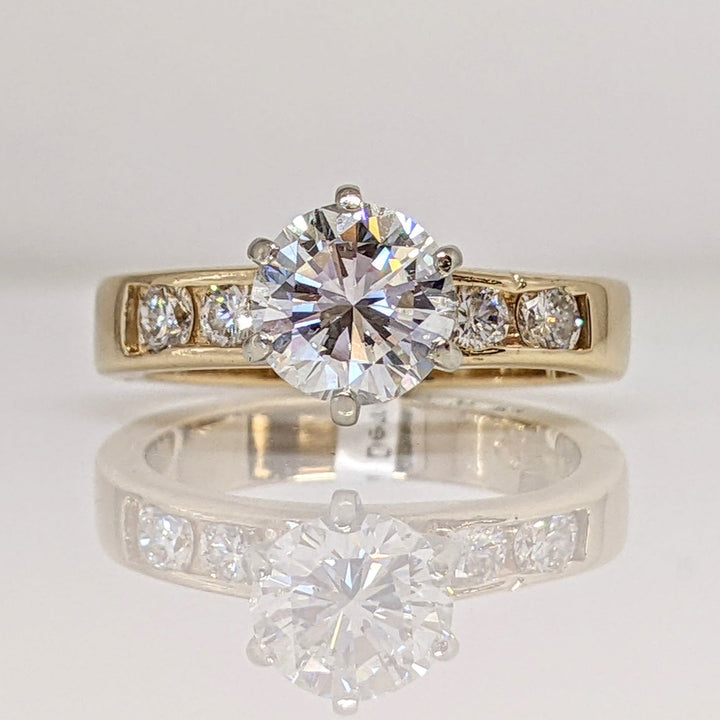 14K 1.40CTW VVS2 I DIAMOND ROUND (5) ESTATE RING 5.0 GRAMS