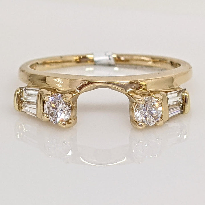 14K .48CTW SI2 I DIAMOND ROUND (2) BAGUETTE (4) ESTATE WRAP 2.5 GRAMS