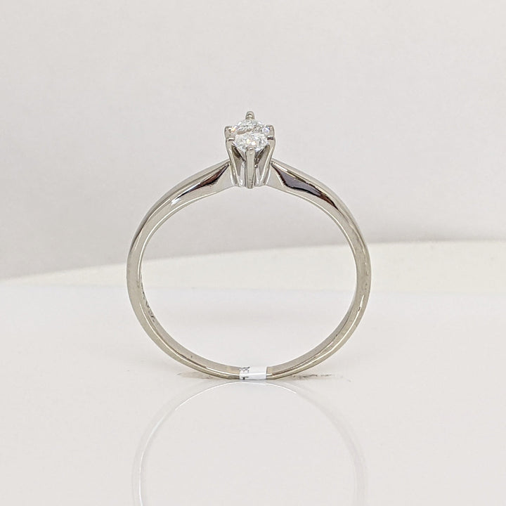 10K WHITE .20 CARAT TOTAL I1 H DIAMOND MARQUISE ESTATE RING 1.6 GRAMS