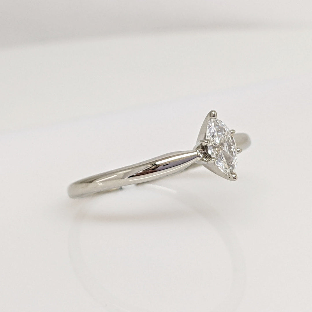 10K WHITE .20 CARAT TOTAL I1 H DIAMOND MARQUISE ESTATE RING 1.6 GRAMS