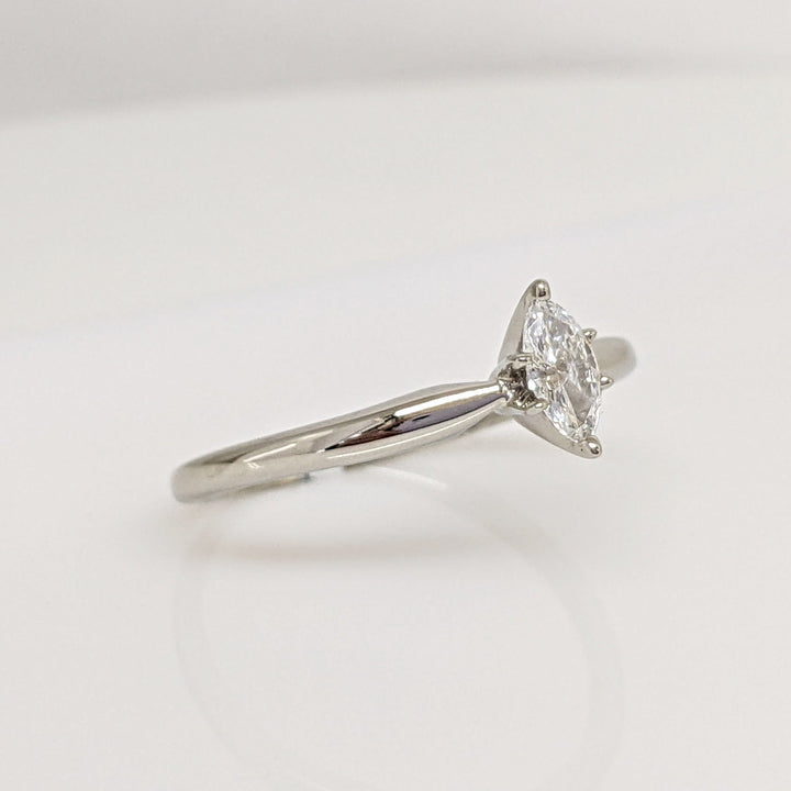 10K WHITE .20 CARAT TOTAL I1 H DIAMOND MARQUISE ESTATE RING 1.6 GRAMS