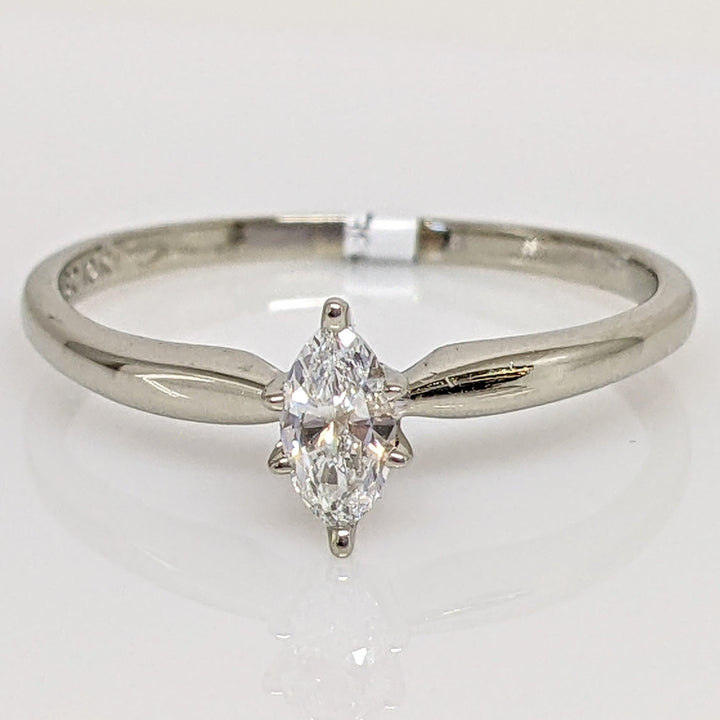 10K WHITE .20 CARAT TOTAL I1 H DIAMOND MARQUISE ESTATE RING 1.6 GRAMS