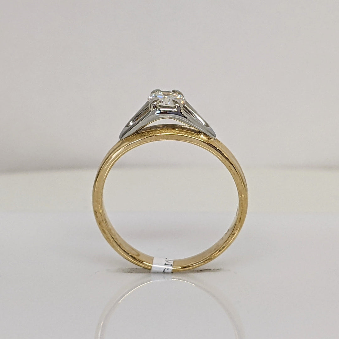 18K TWO- TONE .30 CARAT TOTAL VS2 H DIAMOND ROUND ESTATE "ORANGE BLOSSOM" RING 2.4 GRAMS