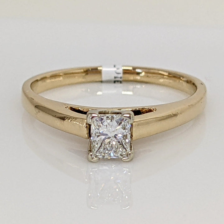 14K .38 CARAT TOTAL SI2 G DIAMOND PRINCESS CUT ESTATE RING 2.9 GRAMS