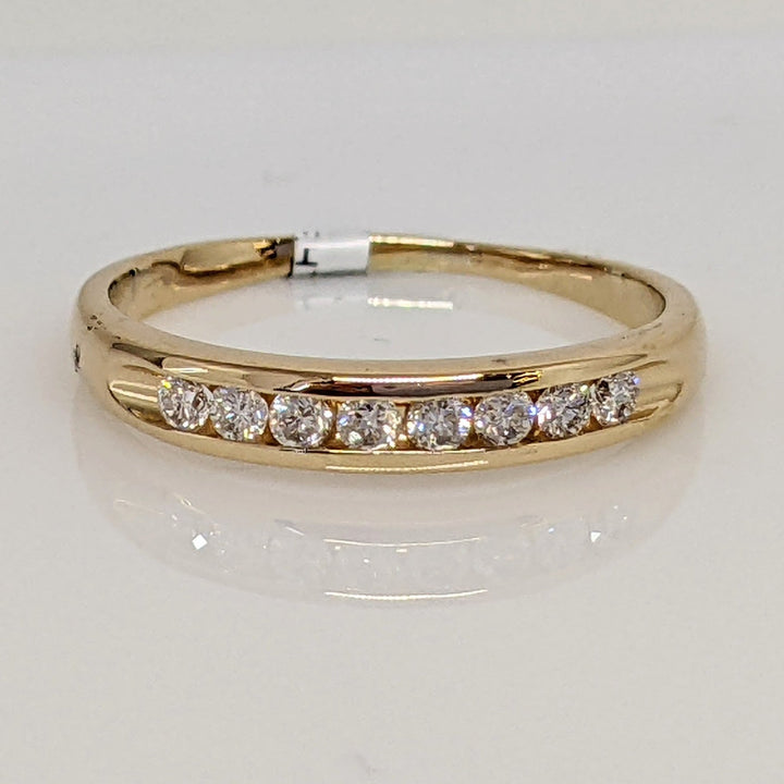 14K .22CTW SI2 I DIAMOND ROUND (8) ESTATE CHANNEL SET BAND 1.6 GRAMS