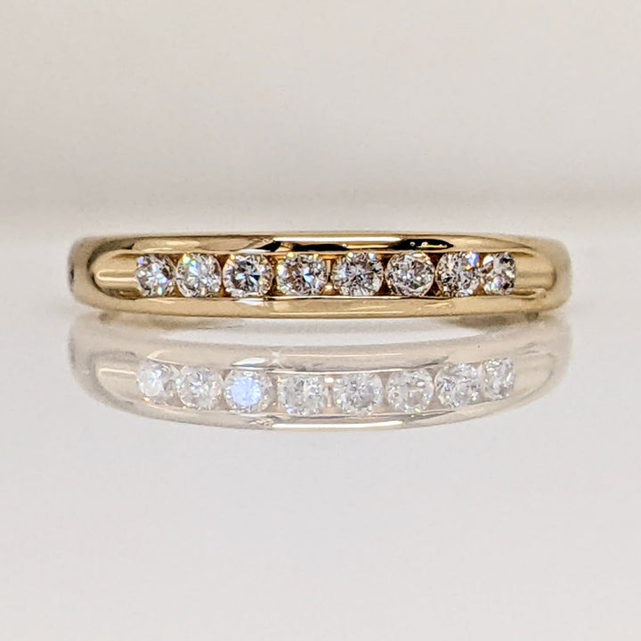 14K .22CTW SI2 I DIAMOND ROUND (8) ESTATE CHANNEL SET BAND 1.6 GRAMS