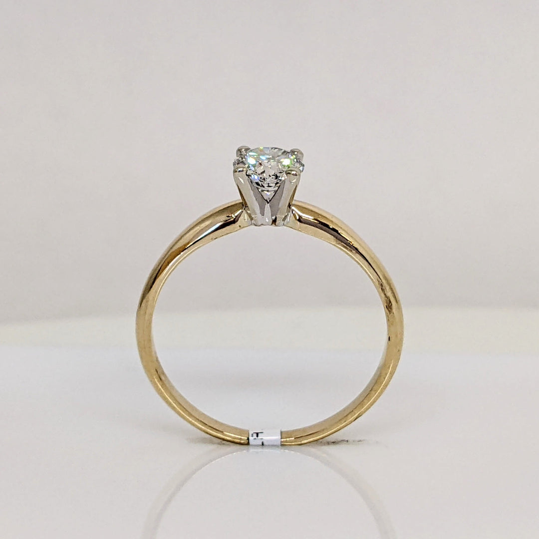 14K .51 CARAT TOTAL I2 H DIAMOND ROUND ESTATE SOLITAIRE RING 1.8 GRAMS