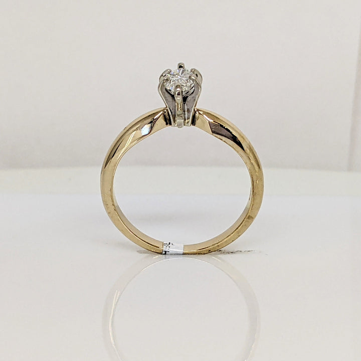 14K .33 CARAT TOTAL VS2 H DIAMOND MARQUISE SOLITAIRE ESTATE RING 2.3 GRAMS