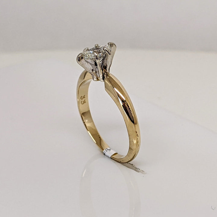 14K .33 CARAT TOTAL VS2 H DIAMOND MARQUISE SOLITAIRE ESTATE RING 2.3 GRAMS