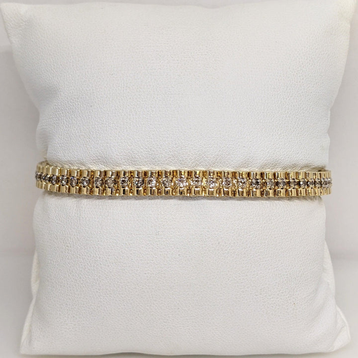 10K 1.86CTW SI2-I1 J DIAMOND ROUND (62) ESTATE BRACELET 18.7 GRAMS