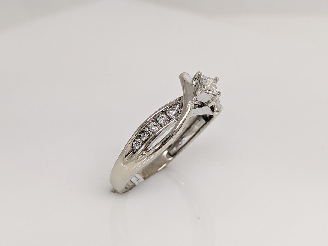 10K WHITE .29CTW I2 H DIAMOND PRINCESS CUT (11) ESTATE BYPASS RING 2.7 GRAMS