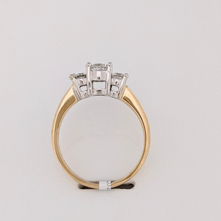 14K 1.02CTW I1 G DIAMOND ROUND (11) ESTATE TRINITY RING 3.5 GRAMS