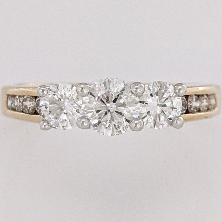 14K 1.02CTW I1 G DIAMOND ROUND (11) ESTATE TRINITY RING 3.5 GRAMS