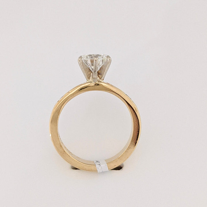 14K 1.40CTW VVS2 I DIAMOND ROUND (5) ESTATE RING 5.0 GRAMS