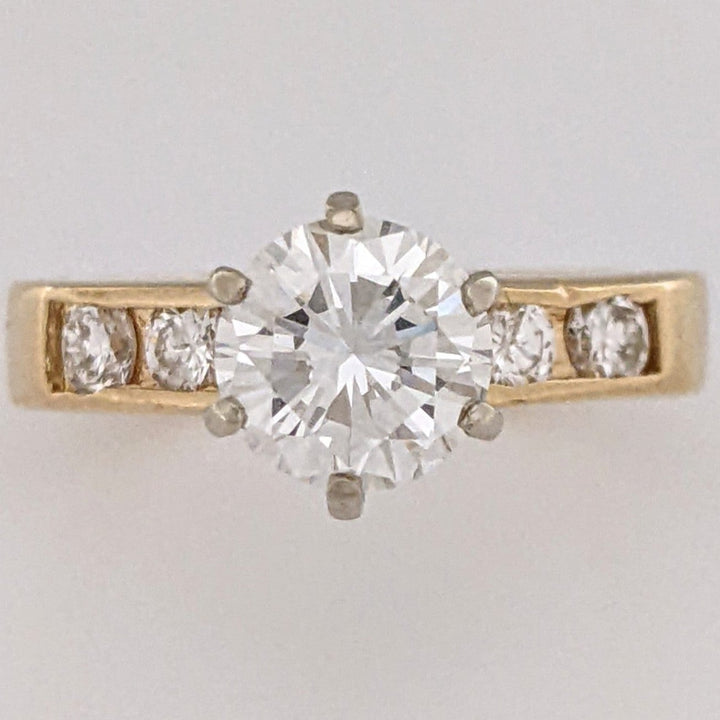 14K 1.40CTW VVS2 I DIAMOND ROUND (5) ESTATE RING 5.0 GRAMS