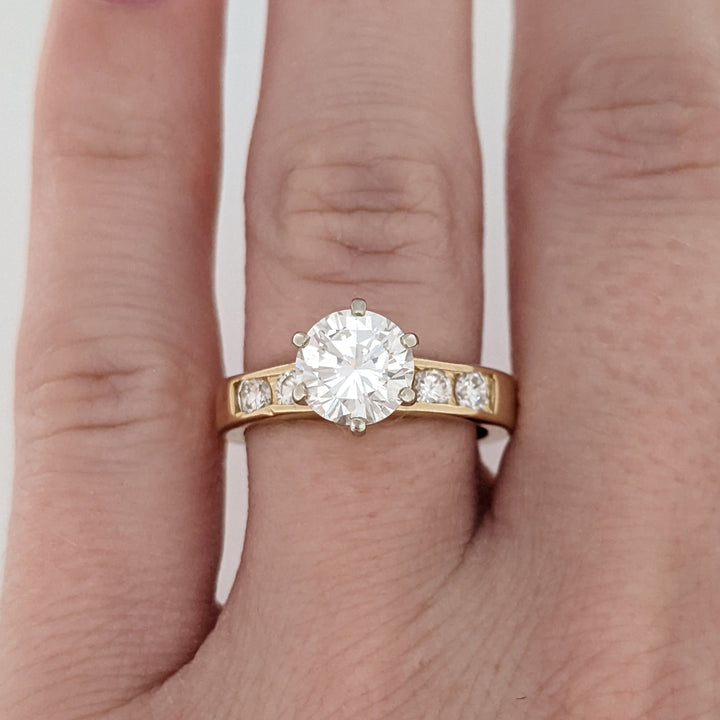 14K 1.40CTW VVS2 I DIAMOND ROUND (5) ESTATE RING 5.0 GRAMS