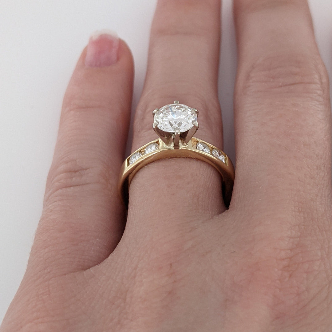 14K 1.40CTW VVS2 I DIAMOND ROUND (5) ESTATE RING 5.0 GRAMS