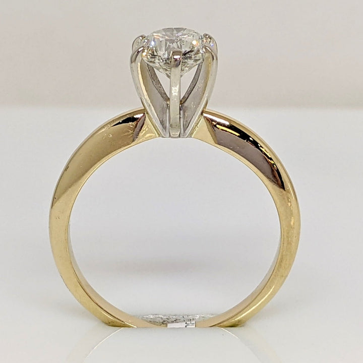 14K 1.00 CARAT TOTAL SI2 F DIAMOND ROUND ESTATE SOLITAIRE RING 3.1 GRAMS