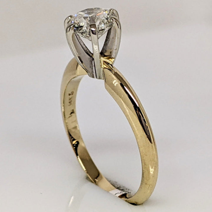 14K 1.00 CARAT TOTAL SI2 F DIAMOND ROUND ESTATE SOLITAIRE RING 3.1 GRAMS