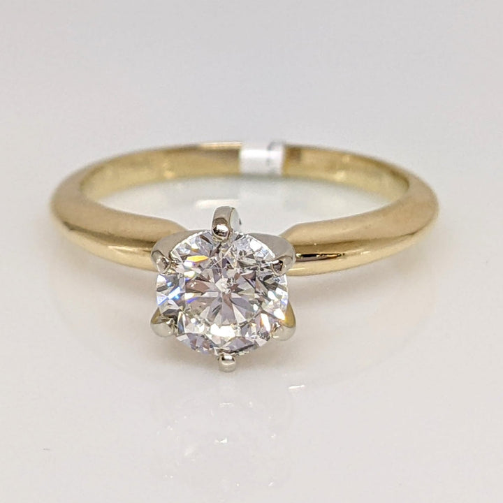 14K 1.00 CARAT TOTAL SI2 F DIAMOND ROUND ESTATE SOLITAIRE RING 3.1 GRAMS