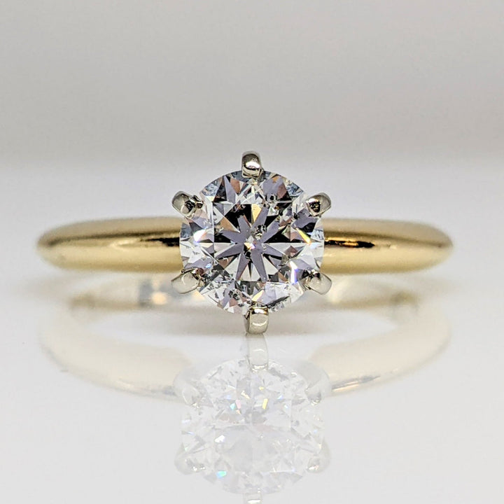 14K 1.00 CARAT TOTAL SI2 F DIAMOND ROUND ESTATE SOLITAIRE RING 3.1 GRAMS