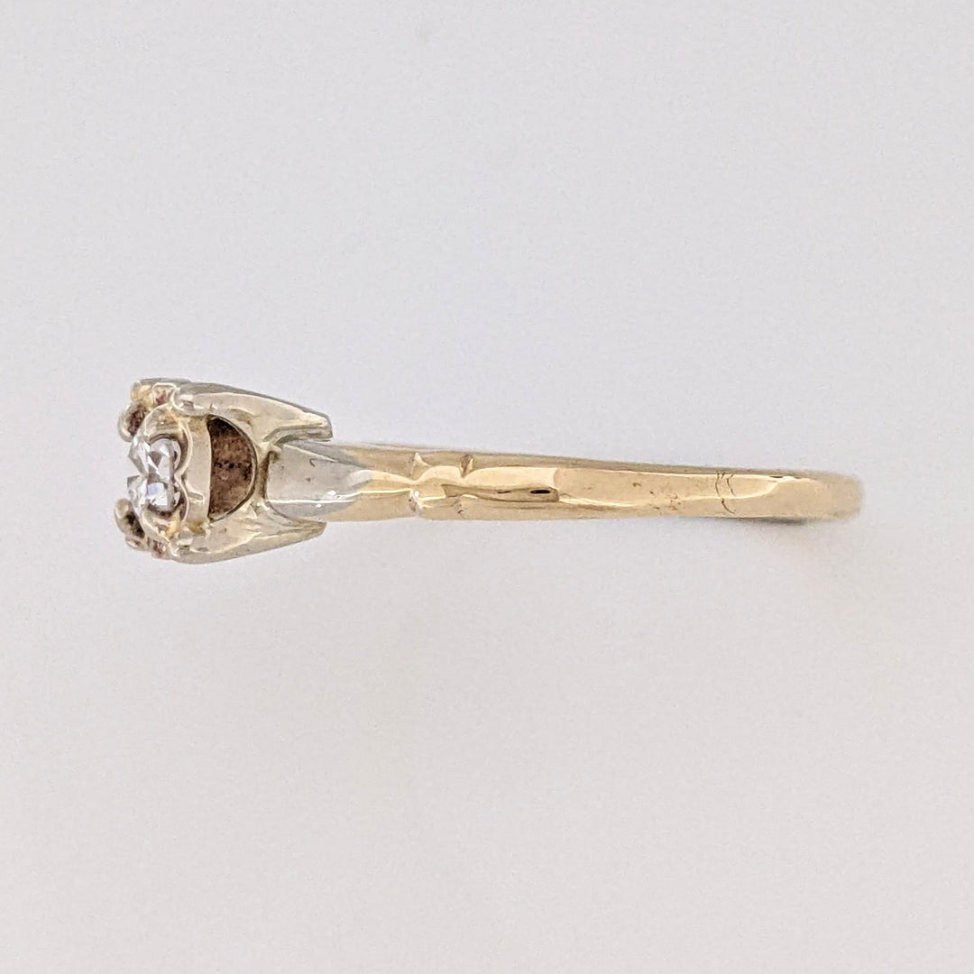 14K .16CT VS1 I DIAMOND ROUND ILLUSION HEAD ESTATE RING 1.9 GRAMS