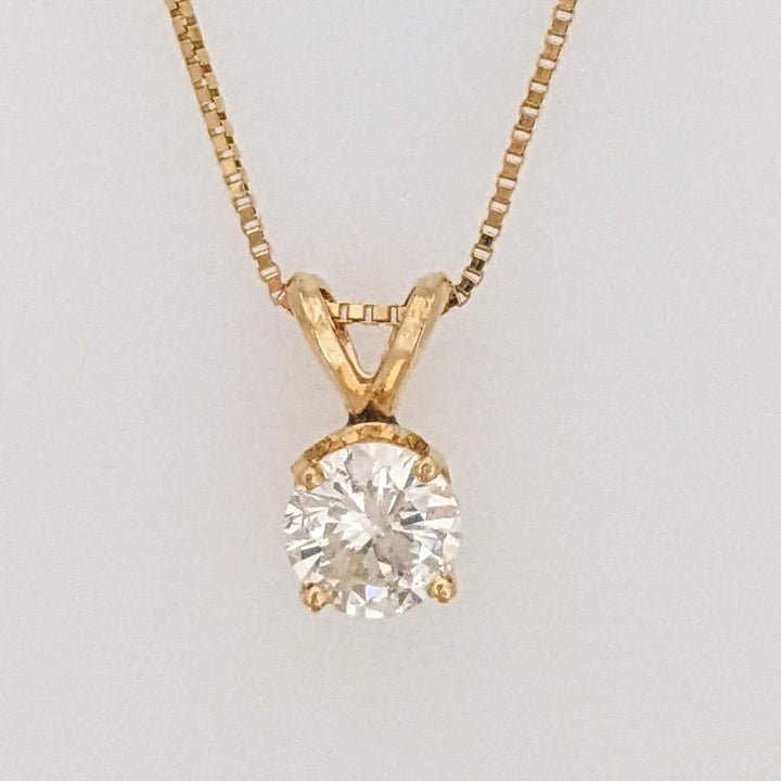 14K .40CT I1 K DIAMOND ROUND ESTATE PENDANT & CHAIN 1.7 GRAMS