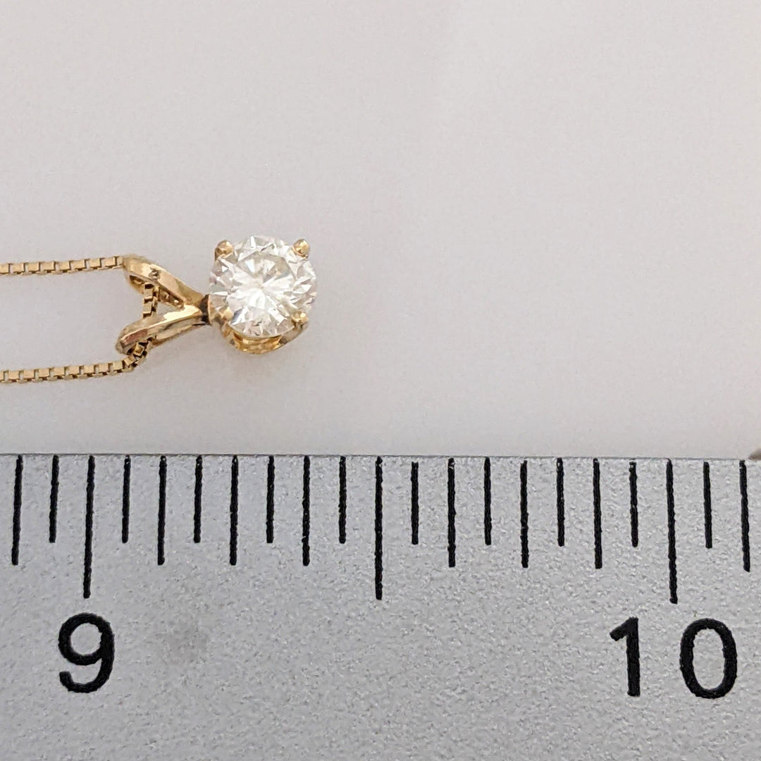 14K .40CT I1 K DIAMOND ROUND ESTATE PENDANT & CHAIN 1.7 GRAMS