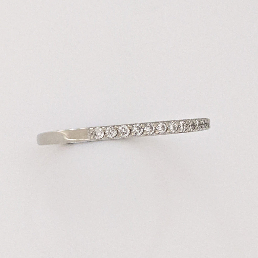 14K WHITE .15CTW I1 H DIAMOND ROUND (16) PRONG-SET ESTATE BAND 1.6 GRAMS