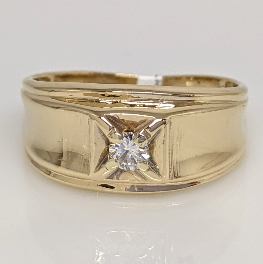 14K .14 CARAT TOTAL SI2 I DIAMOND ROUND BOX TOP ESTATE RING 3.7 GRAMS