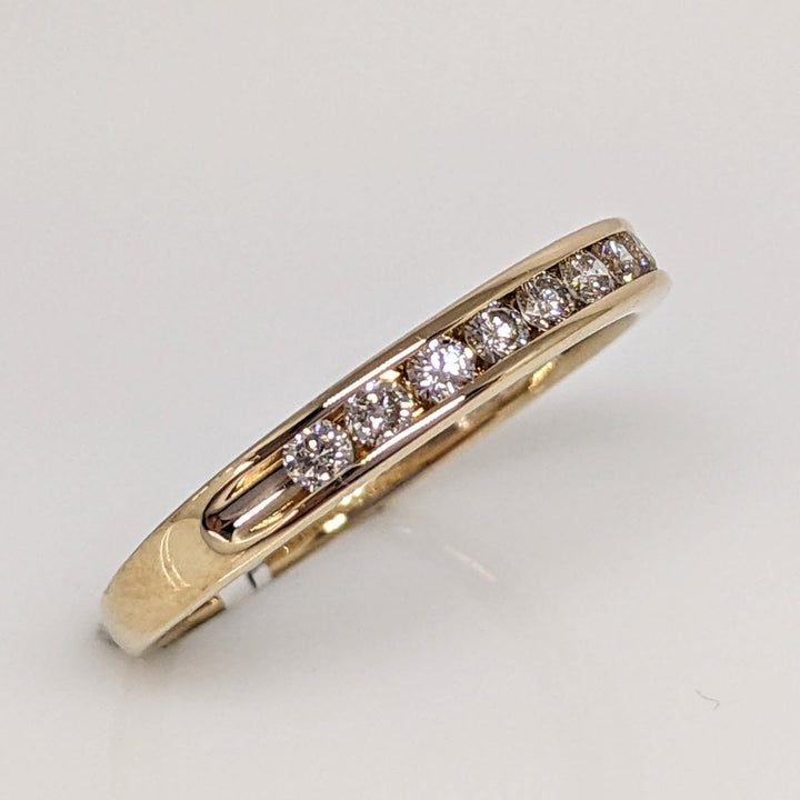 14K .23CTW SI2 I DIAMOND ROUND (8) ESTATE CHANNEL SET BAND 2.0 GRAMS