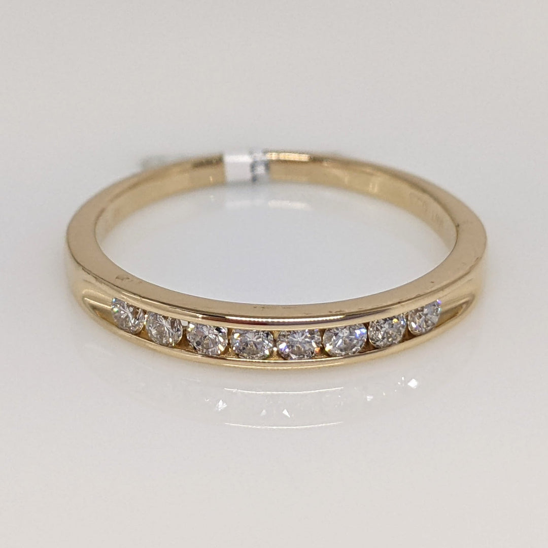 14K .23CTW SI2 I DIAMOND ROUND (8) ESTATE CHANNEL SET BAND 2.0 GRAMS