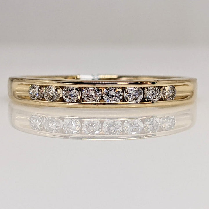 14K .23CTW SI2 I DIAMOND ROUND (8) ESTATE CHANNEL SET BAND 2.0 GRAMS