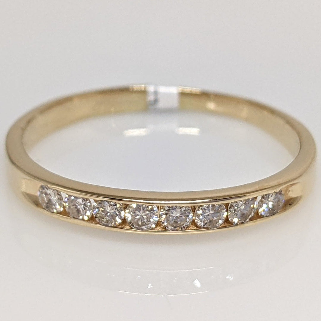 14K .32CTW I1 J DIAMOND (8) ESTATE CHANNEL SET BAND 1.9 GRAMS