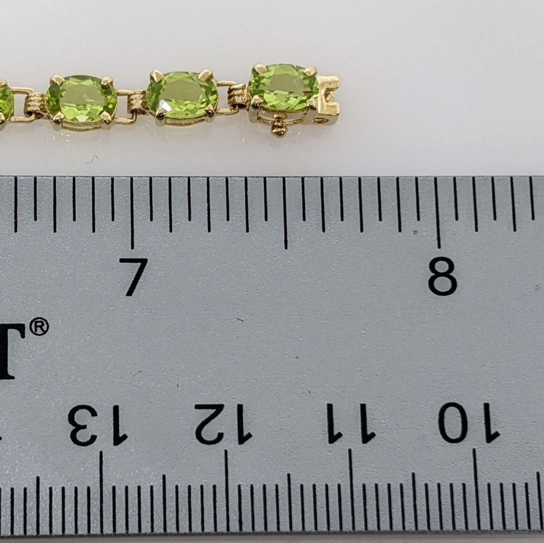 10K PERIDOT OVAL (22) 4X6 ESTATE BRACELET 6.9 GRAMS