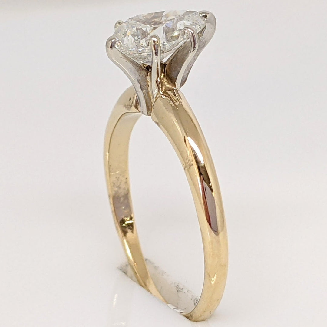 14k .80 CARAT TOTAL I1 H DIAMOND PEAR ESTATE RING 1.8 GRAMS