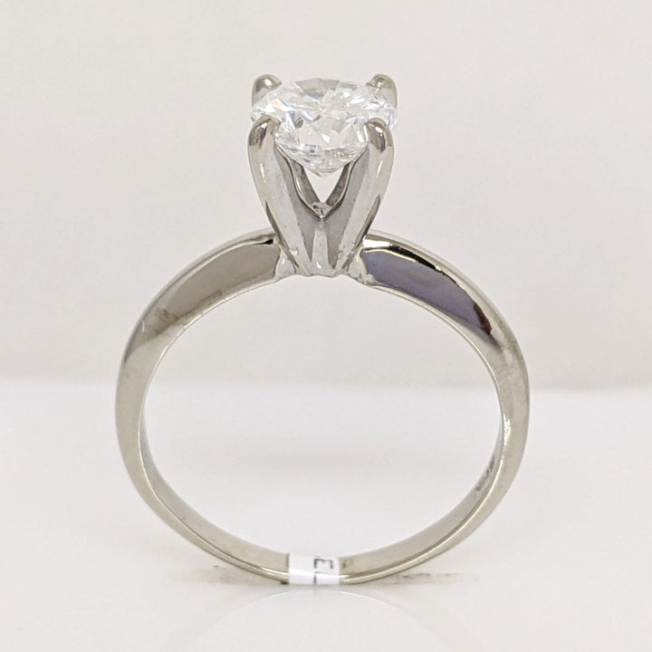 14K WHITE .87 CARAT TOTAL I1 G DIAMOND ROUND SOLITAIRE ESTATE RING 2.2 GRAMS