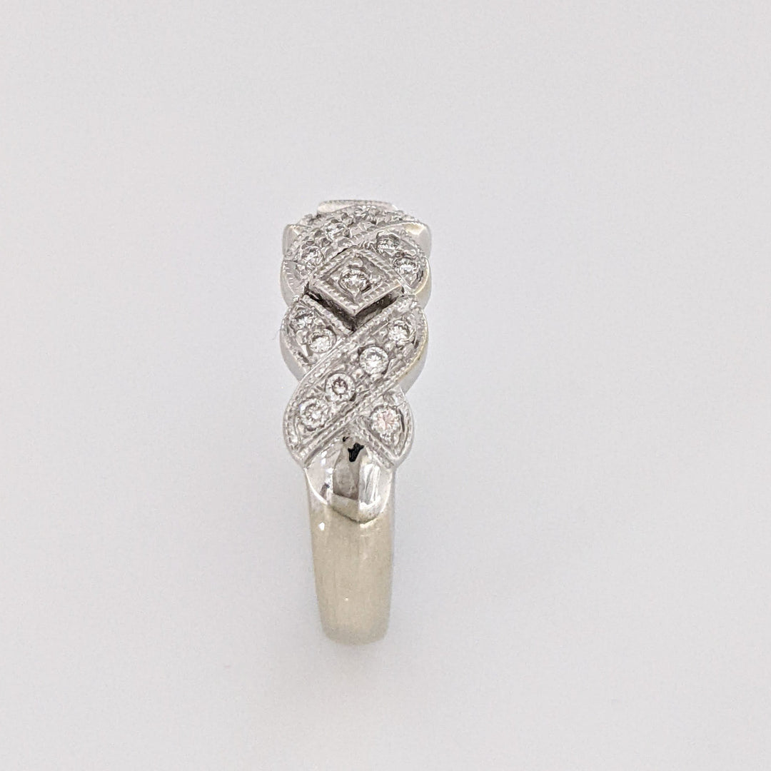 14K WHITE .25 CARAT TOTAL WEIGHT DIAMOND ROUND (25) X-STYLE ESTATE BAND 4.8 GRAMS