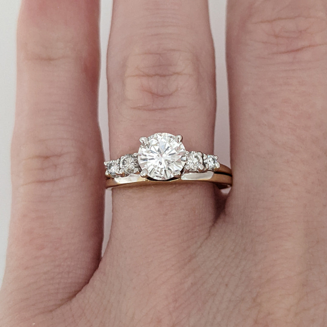 14K .98CTW I1 I DIAMOND ROUND ESTATE RING AND WRAP SET 3.0 GRAMS