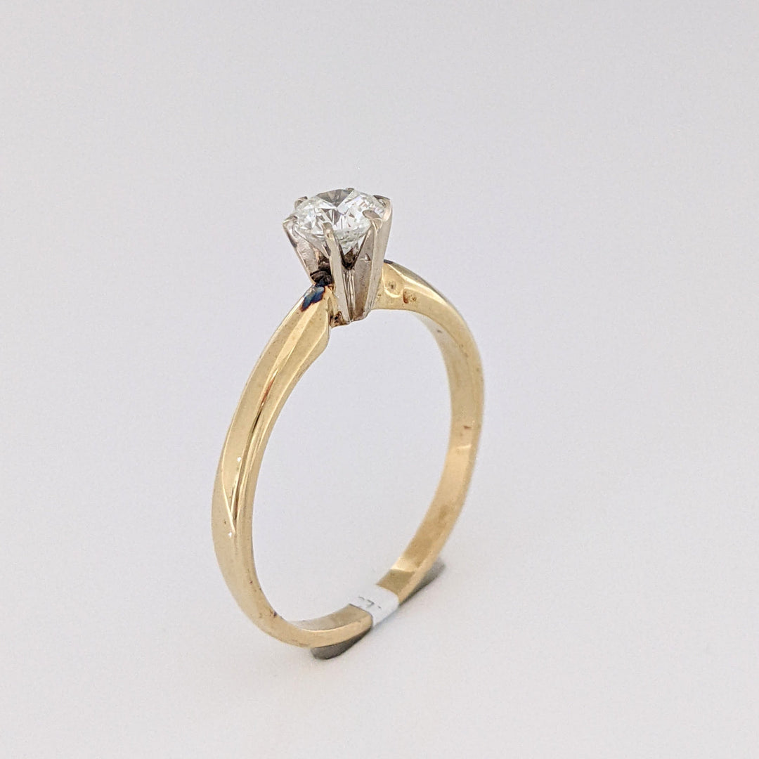 14K .61 CARAT TOTAL SI3 I DIAMOND ROUND ESTATE SOLITAIRE RING 3.0 GRAMS