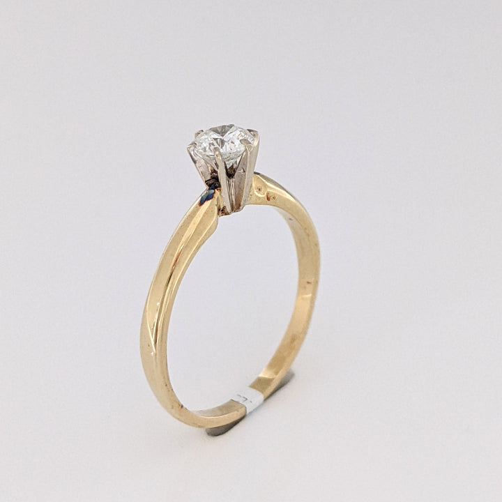 14K .61 CARAT TOTAL SI3 I DIAMOND ROUND ESTATE SOLITAIRE RING 3.0 GRAMS