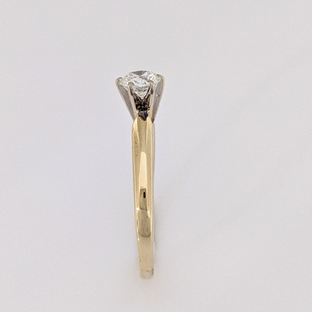 14K .61 CARAT TOTAL SI3 I DIAMOND ROUND ESTATE SOLITAIRE RING 3.0 GRAMS